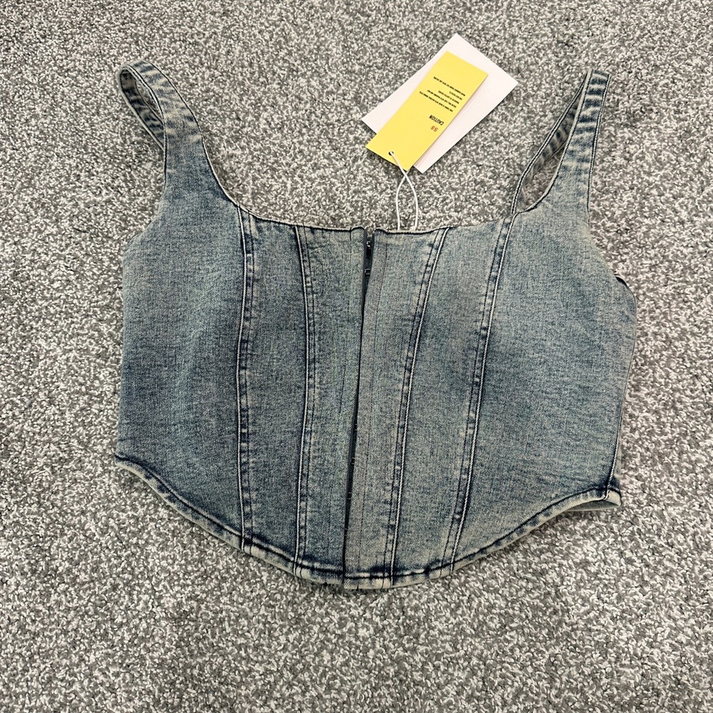 Signature8 Blue Denim Crop Top